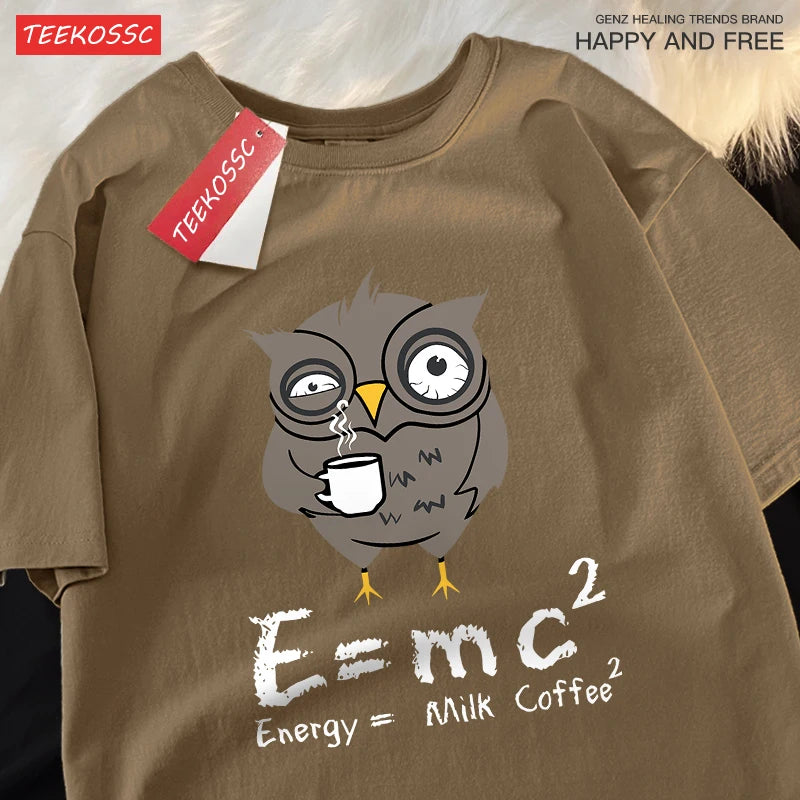 “Unisex Oversized Coffee Graphic Tee – ‘Energy Milk Formula’”