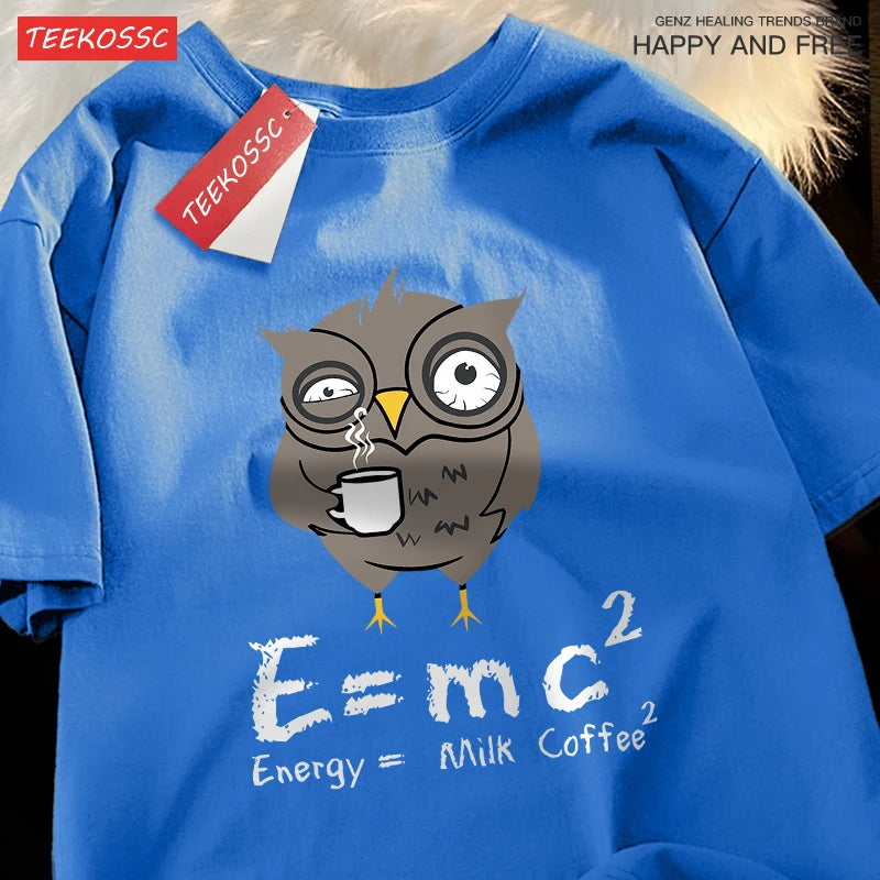 “Unisex Oversized Coffee Graphic Tee – ‘Energy Milk Formula’”