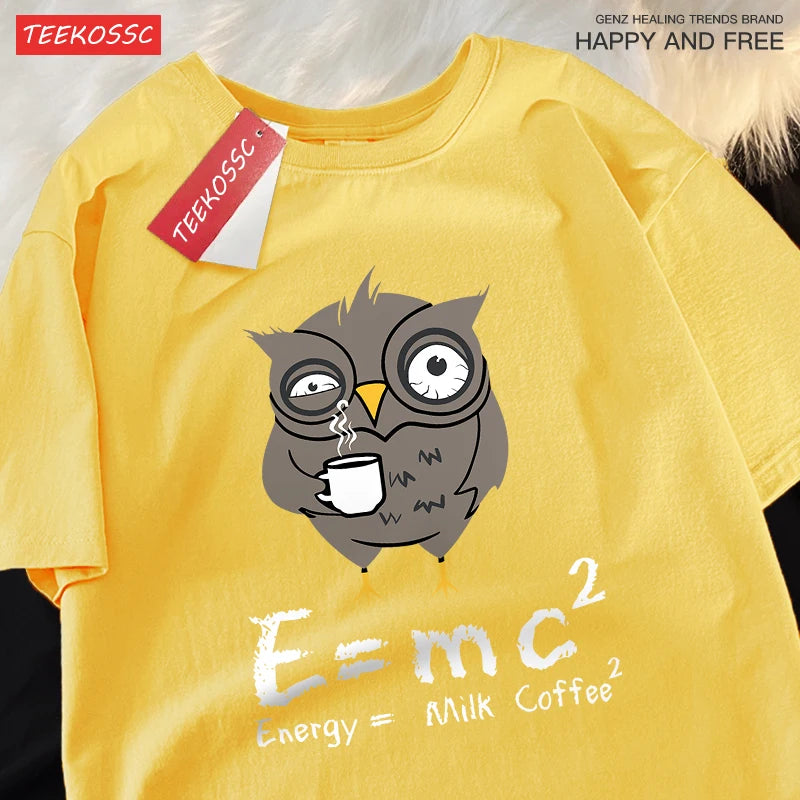 “Unisex Oversized Coffee Graphic Tee – ‘Energy Milk Formula’”