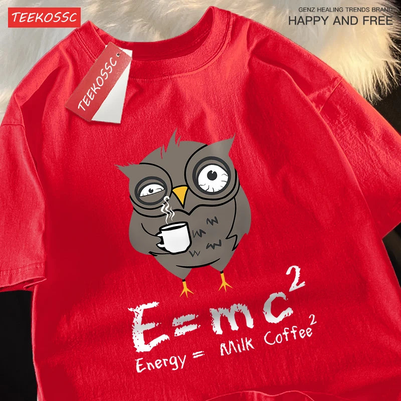 “Unisex Oversized Coffee Graphic Tee – ‘Energy Milk Formula’”