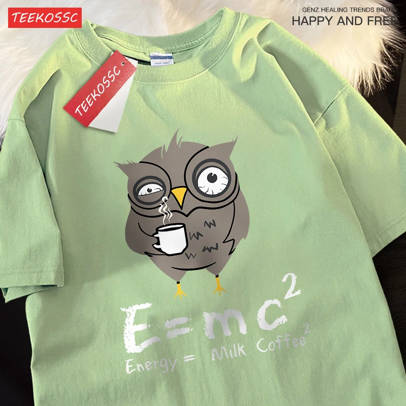 “Unisex Oversized Coffee Graphic Tee – ‘Energy Milk Formula’”