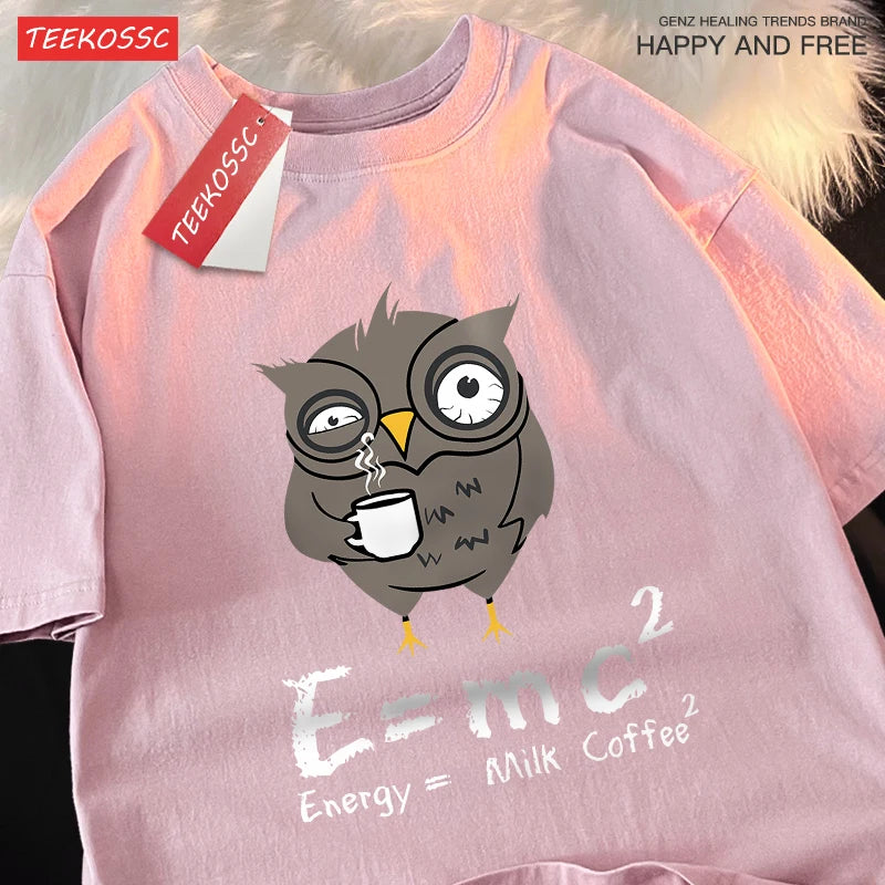 “Unisex Oversized Coffee Graphic Tee – ‘Energy Milk Formula’”