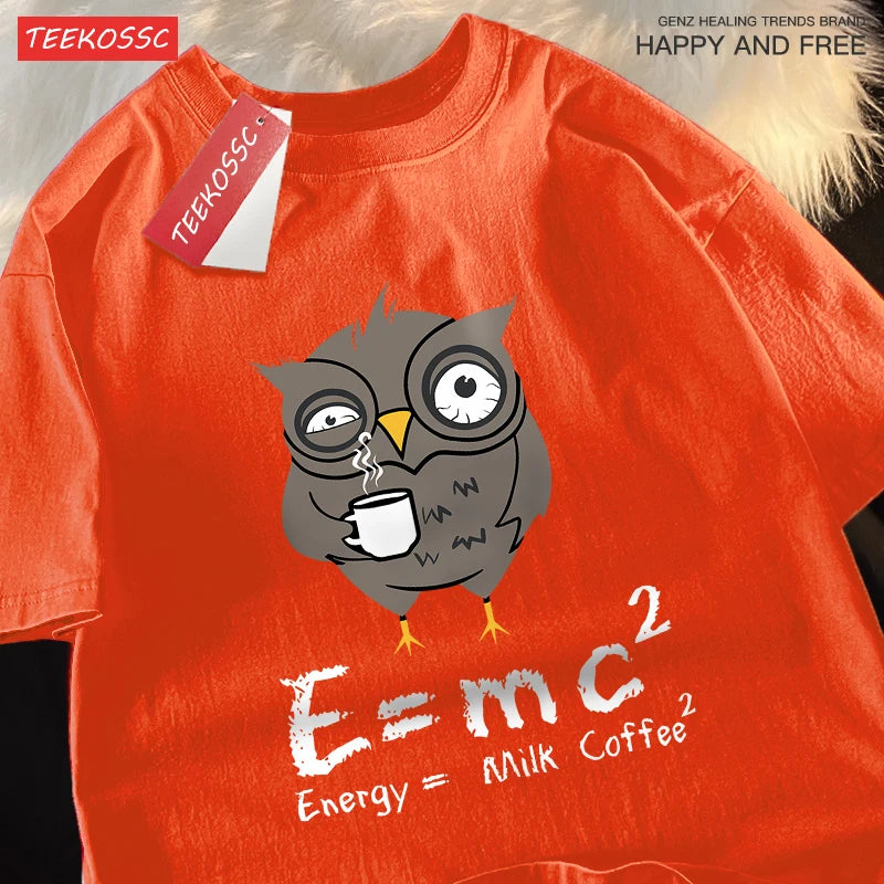 “Unisex Oversized Coffee Graphic Tee – ‘Energy Milk Formula’”