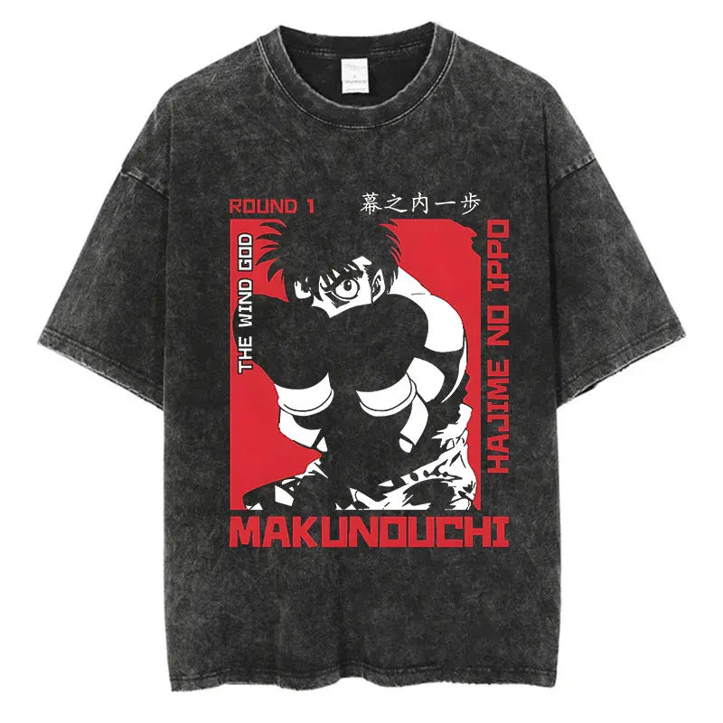 “Vintage Anime Boxing Tee – Hajime No Ippo Graphic”