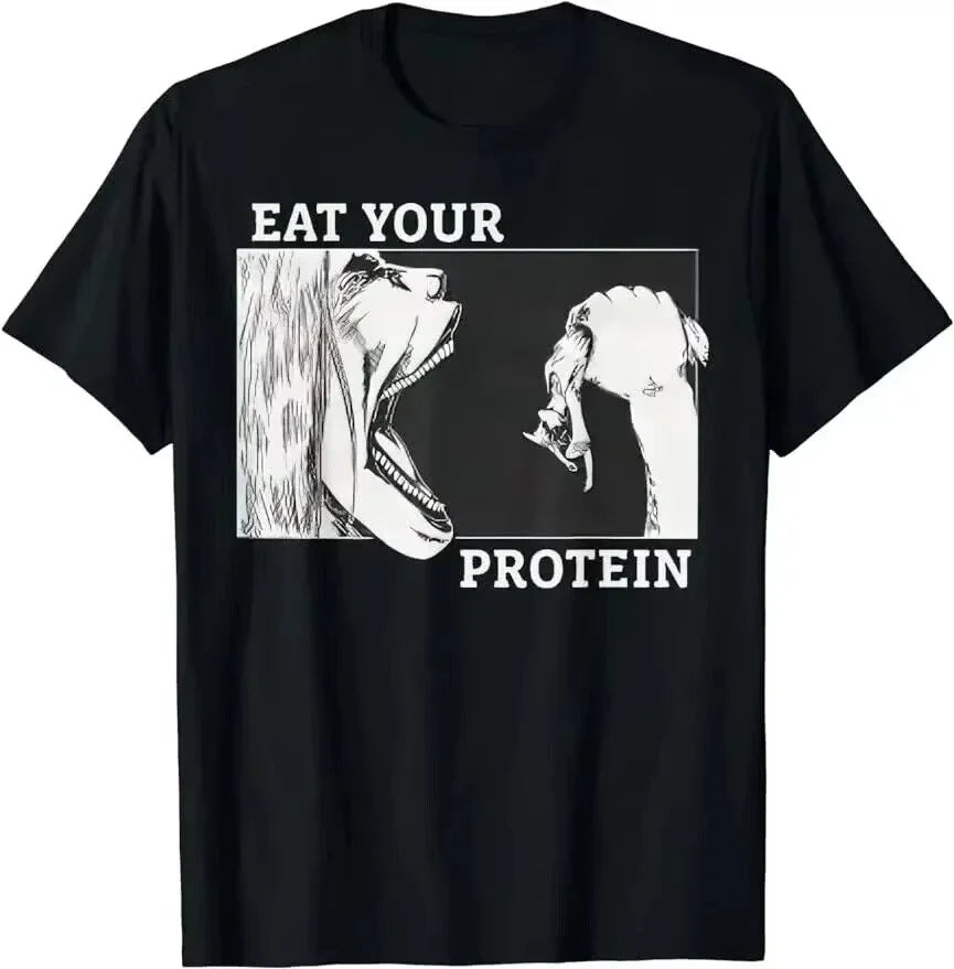 Men’s & Women’s Fitness Tee – Anime Protein Print