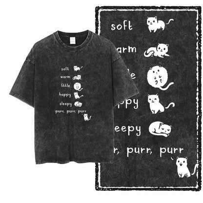 “COOLMIND DB Cat Graphic Tee – Acid Wash Streetwear”