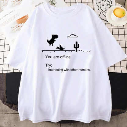 “Men’s Funny Dinosaur Cactus Tee – 2025 Summer”