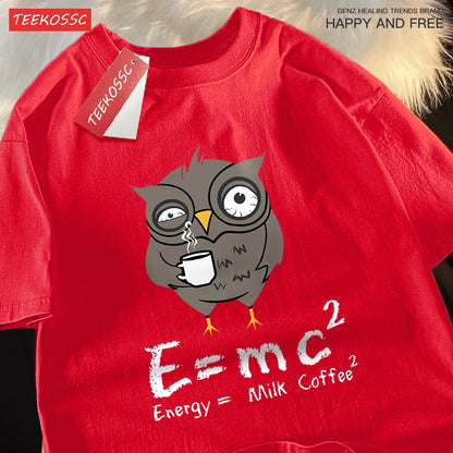 “Unisex Oversized Coffee Graphic Tee – ‘Energy Milk Formula’”
