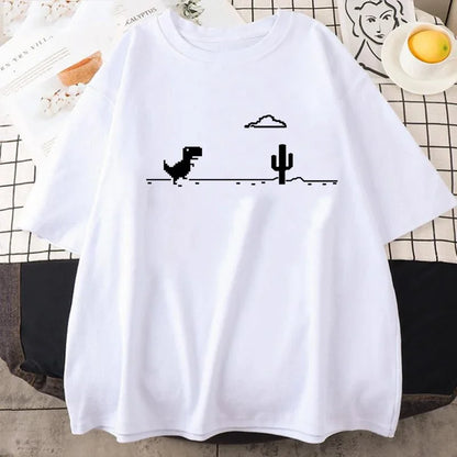“Men’s Funny Dinosaur Cactus Tee – 2025 Summer”
