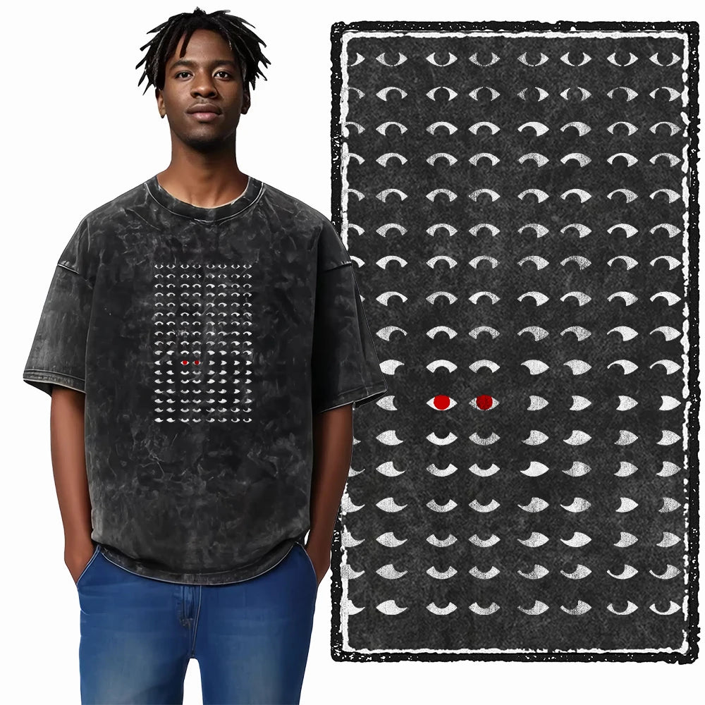 “COOLMIND DB Cat Graphic Tee – Acid Wash Streetwear”
