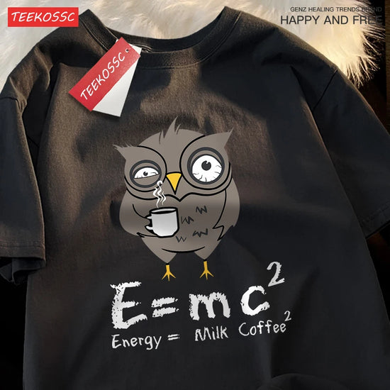 “Unisex Oversized Coffee Graphic Tee – ‘Energy Milk Formula’”