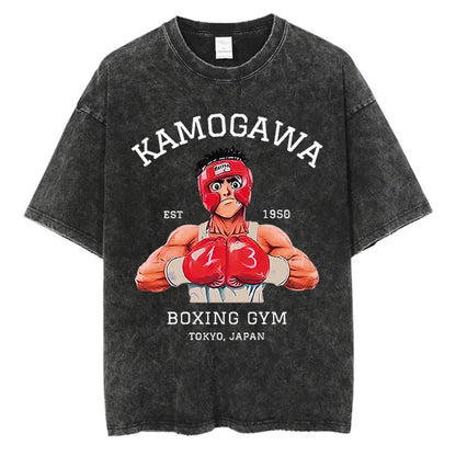 “Vintage Anime Boxing Tee – Hajime No Ippo Graphic”