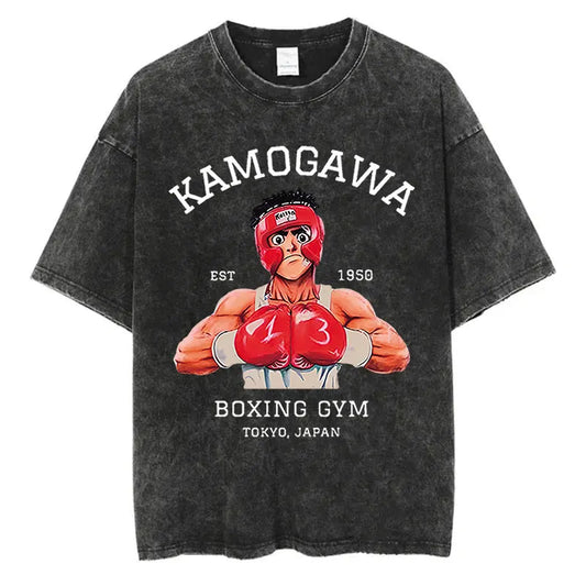 “Vintage Anime Boxing Tee – Hajime No Ippo Graphic”
