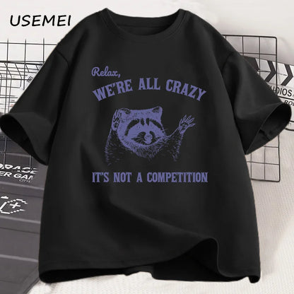 Streetwear Graphic Tee – “We’re All Crazy” Design