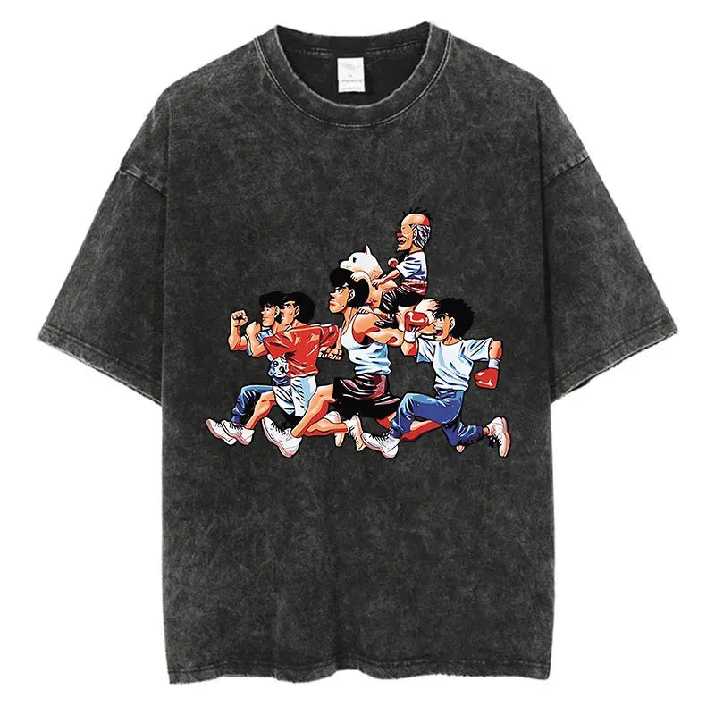 “Vintage Anime Boxing Tee – Hajime No Ippo Graphic”