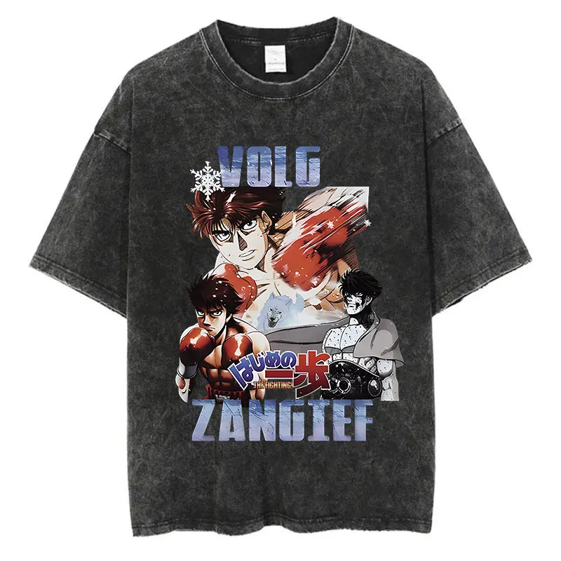 “Vintage Anime Boxing Tee – Hajime No Ippo Graphic”