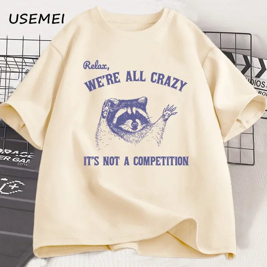 Streetwear Graphic Tee – “We’re All Crazy” Design