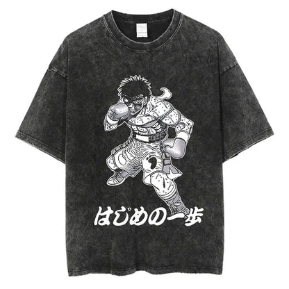 “Vintage Anime Boxing Tee – Hajime No Ippo Graphic”