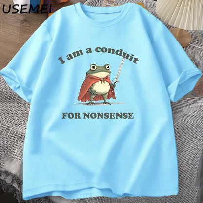 “Unisex Funny Frog Tee – ‘Conduit for Nonsense’ Print”