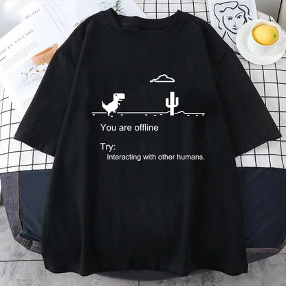 “Men’s Funny Dinosaur Cactus Tee – 2025 Summer”