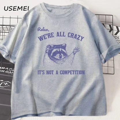 Streetwear Graphic Tee – “We’re All Crazy” Design