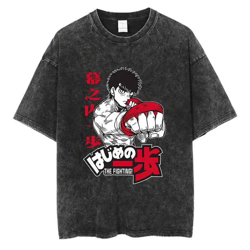 “Vintage Anime Boxing Tee – Hajime No Ippo Graphic”