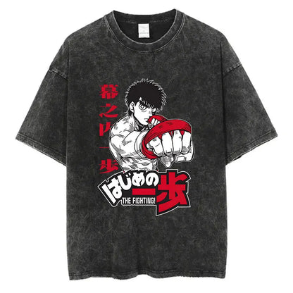 “Vintage Anime Boxing Tee – Hajime No Ippo Graphic”