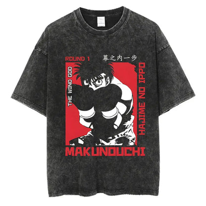 “Vintage Anime Boxing Tee – Hajime No Ippo Graphic”