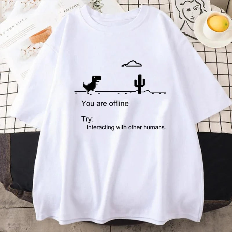 “Men’s Funny Dinosaur Cactus Tee – 2025 Summer”