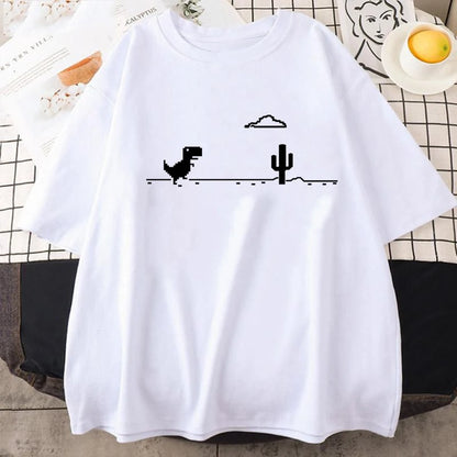 “Men’s Funny Dinosaur Cactus Tee – 2025 Summer”