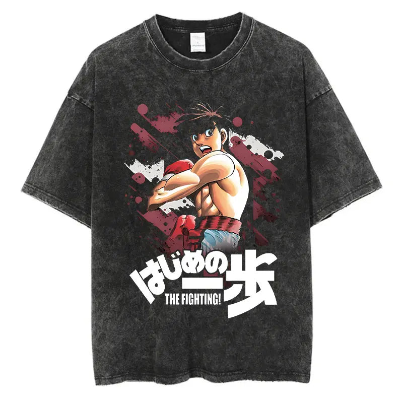 “Vintage Anime Boxing Tee – Hajime No Ippo Graphic”