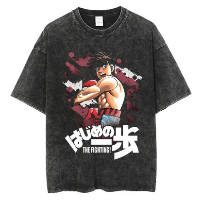 “Vintage Anime Boxing Tee – Hajime No Ippo Graphic”
