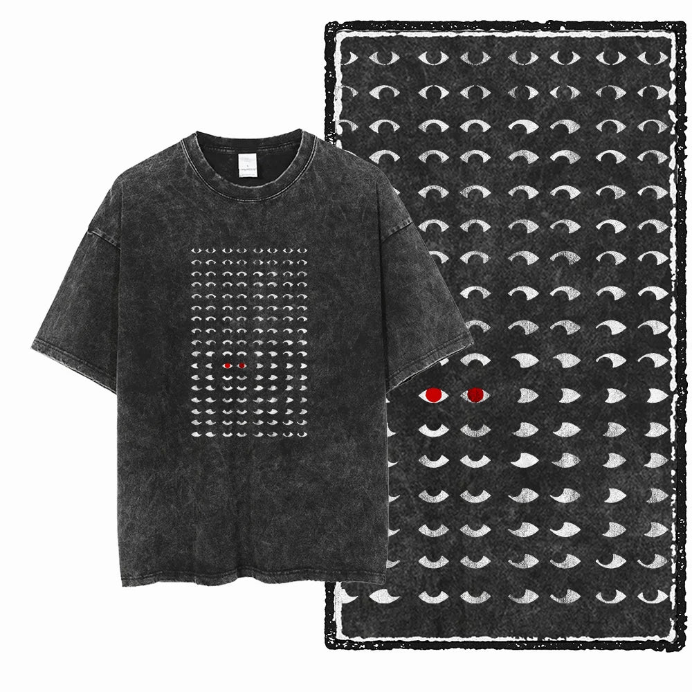 “COOLMIND DB Cat Graphic Tee – Acid Wash Streetwear”