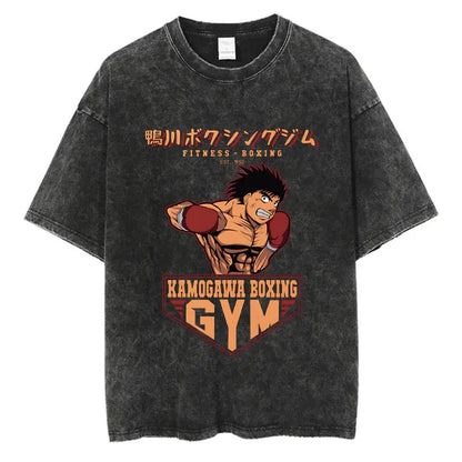 “Vintage Anime Boxing Tee – Hajime No Ippo Graphic”