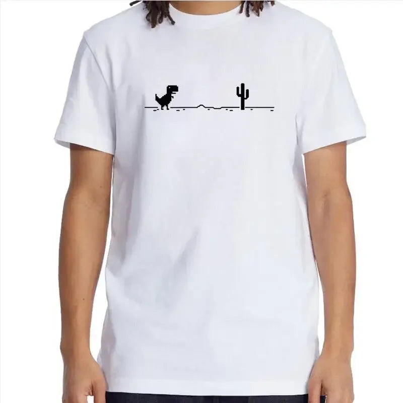 “Men’s Funny Dinosaur Cactus Tee – 2025 Summer”