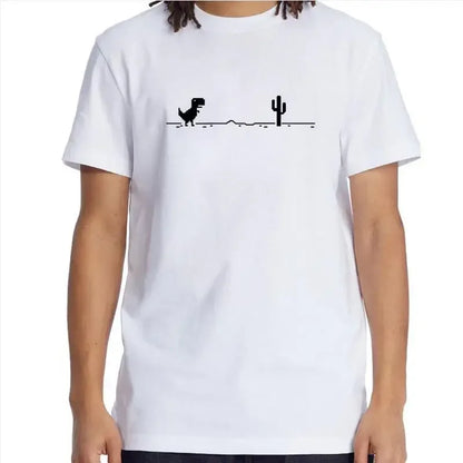 “Men’s Funny Dinosaur Cactus Tee – 2025 Summer”